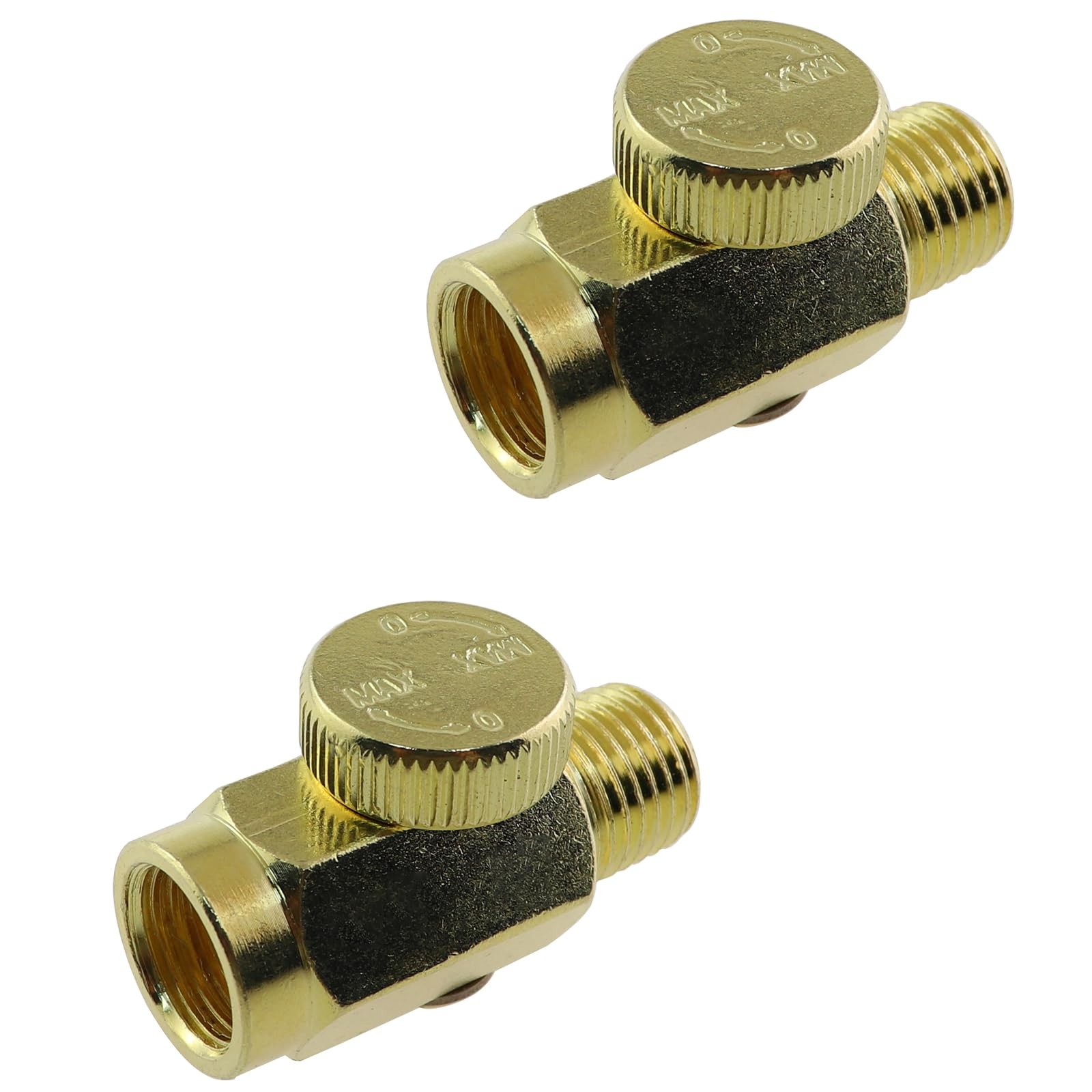 KKUANG 2PCS Brass Inlet Air Volume Regulator 1/4inch Air Tool Speed Switch Ai...
