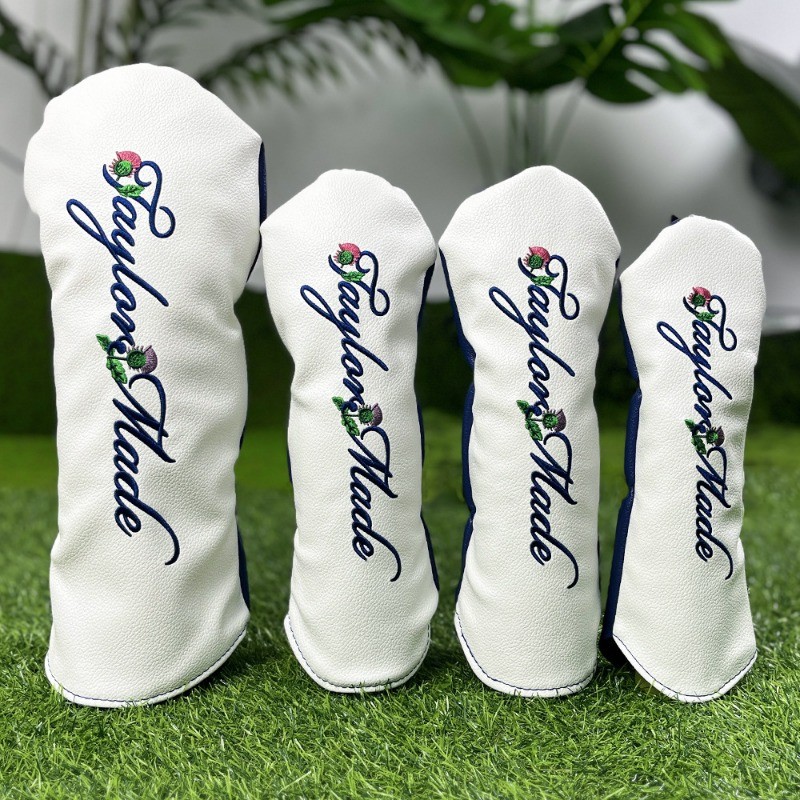 New Tay wooden golf club sleeve with small flowers and push rod cover-