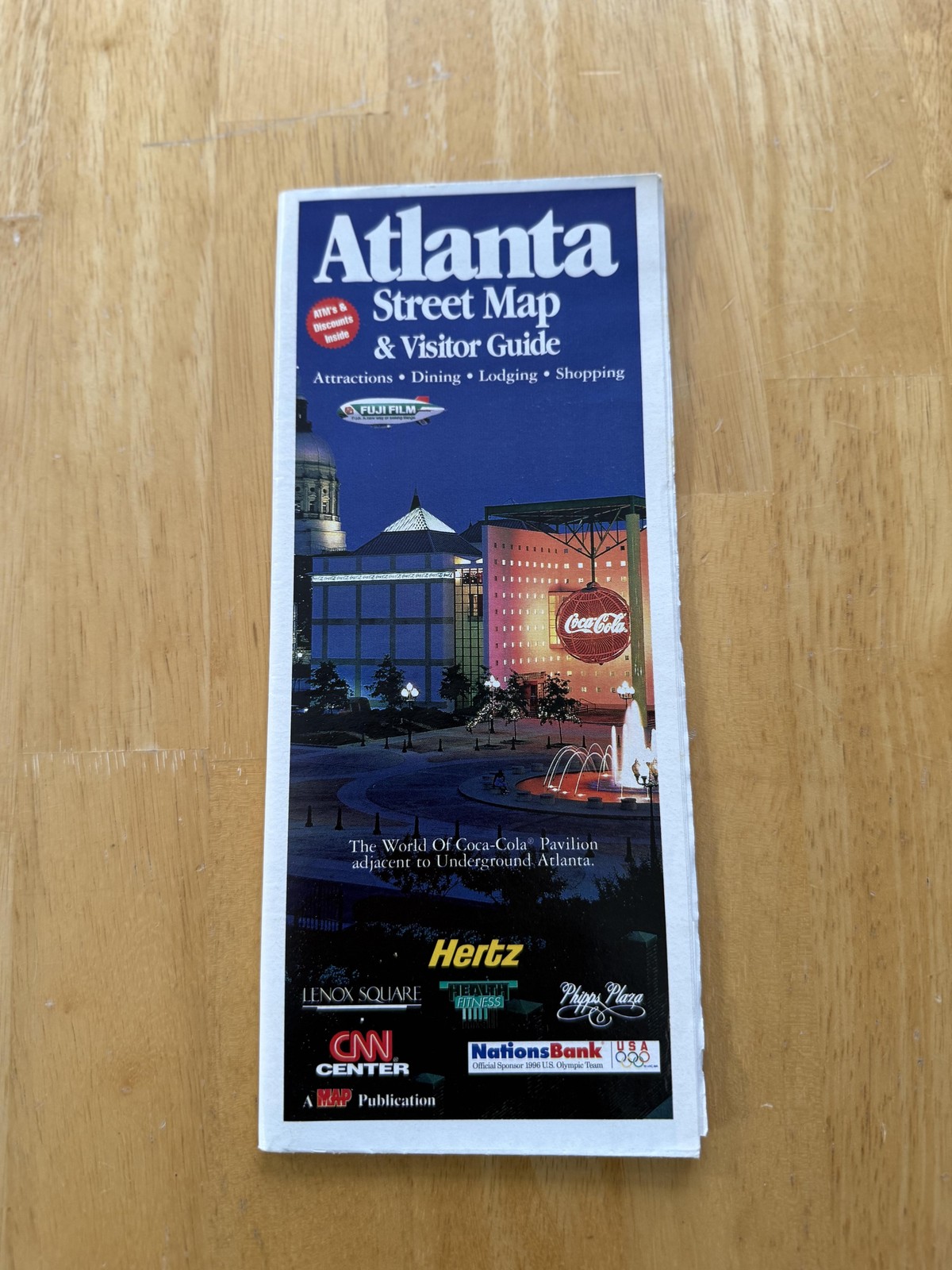 Vintage 1996 Atlanta Georgia Street Map Travel Visitor Guide Folded Brochure USA