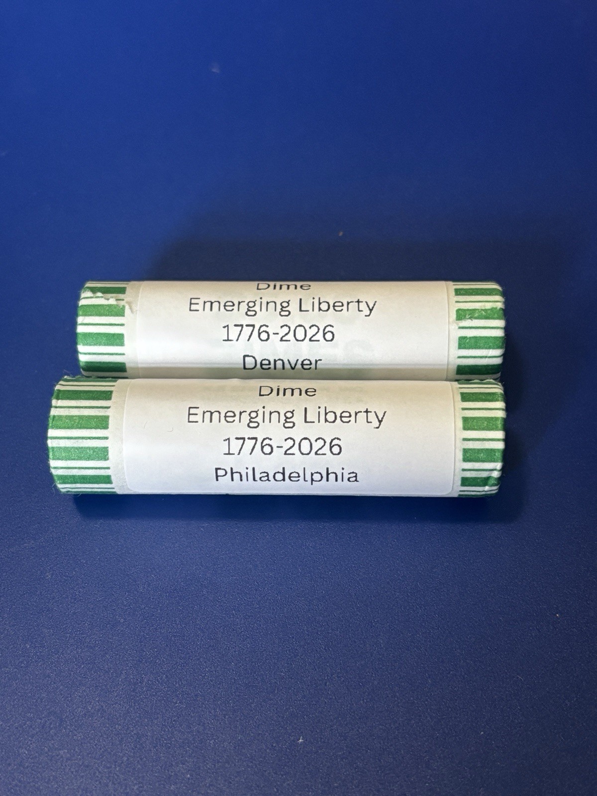 2026 Dime Rolls - 2 Emerging Liberty Dime Rolls - (P & D Dime Roll)