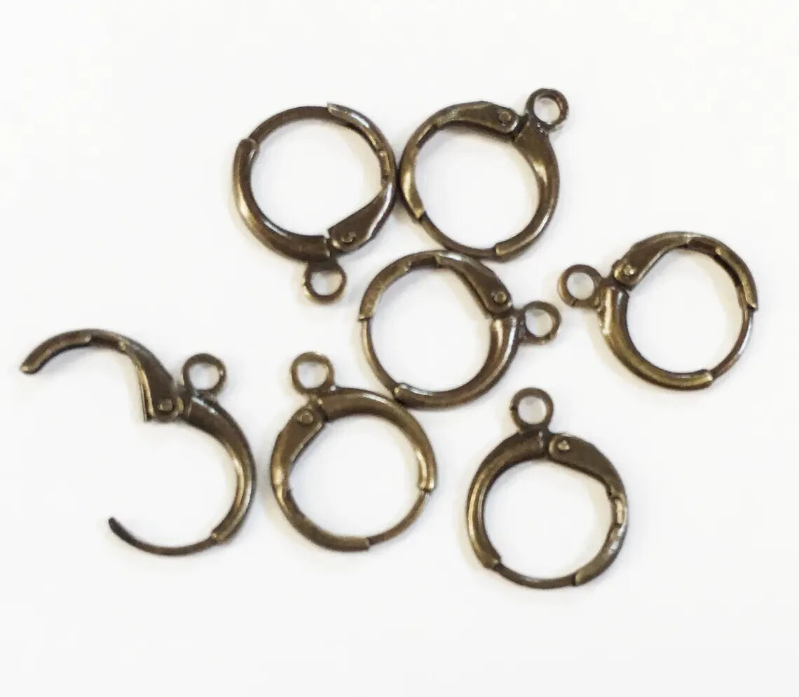 30 pcs Round Leverback EarWire 12mm