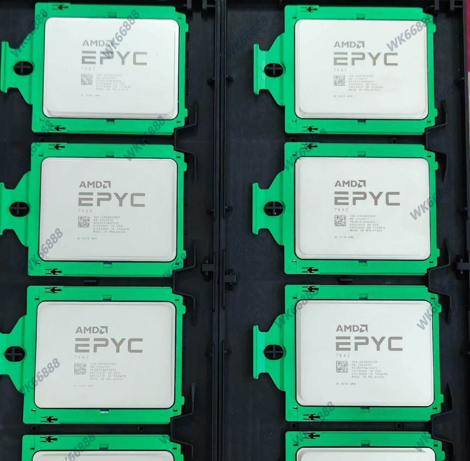 AMD EPYC 7K62 2.60GHz 48Core 96 Threads 192MB 240W  CPU Processor (unlocked)