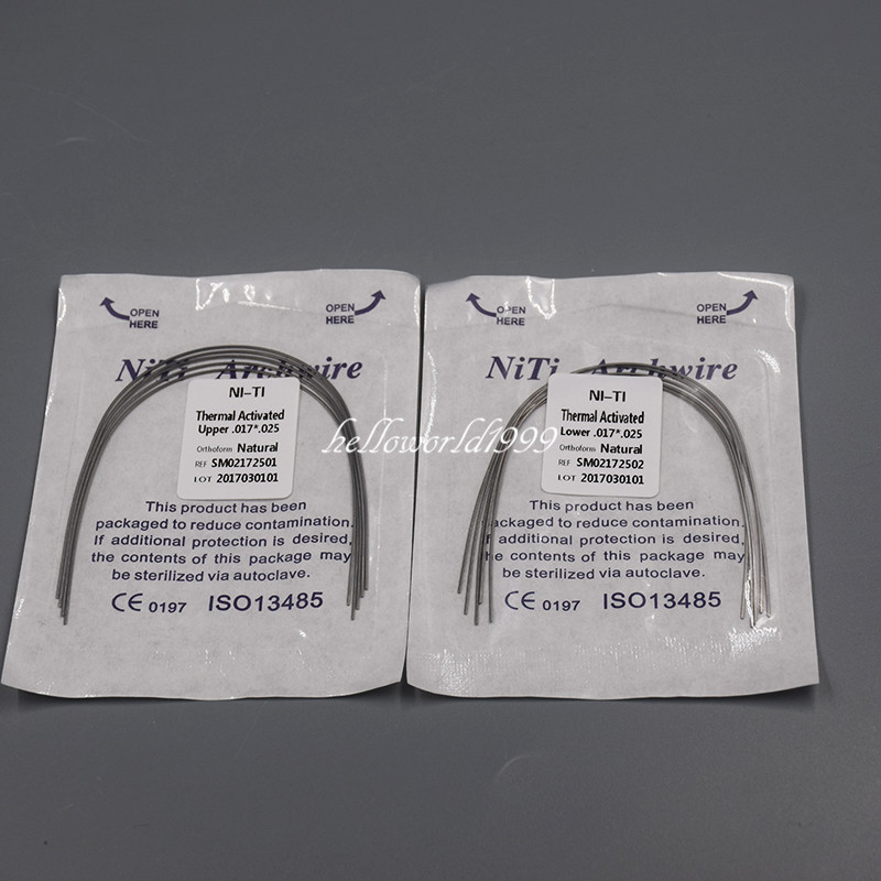 20 Bags 200 Pcs Dental Rectangular Wire Niti Natural Thermal Activated All SIZE