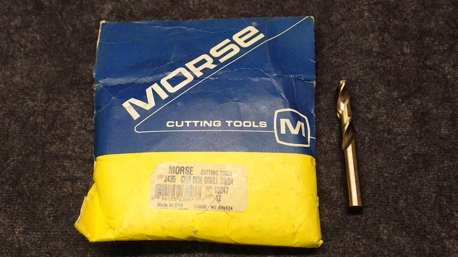 (2) MORSE CUTTING TOOLS #2435 COBALT BRT HD/SM SCR DRILL 23/64", EDP 13247 BN174
