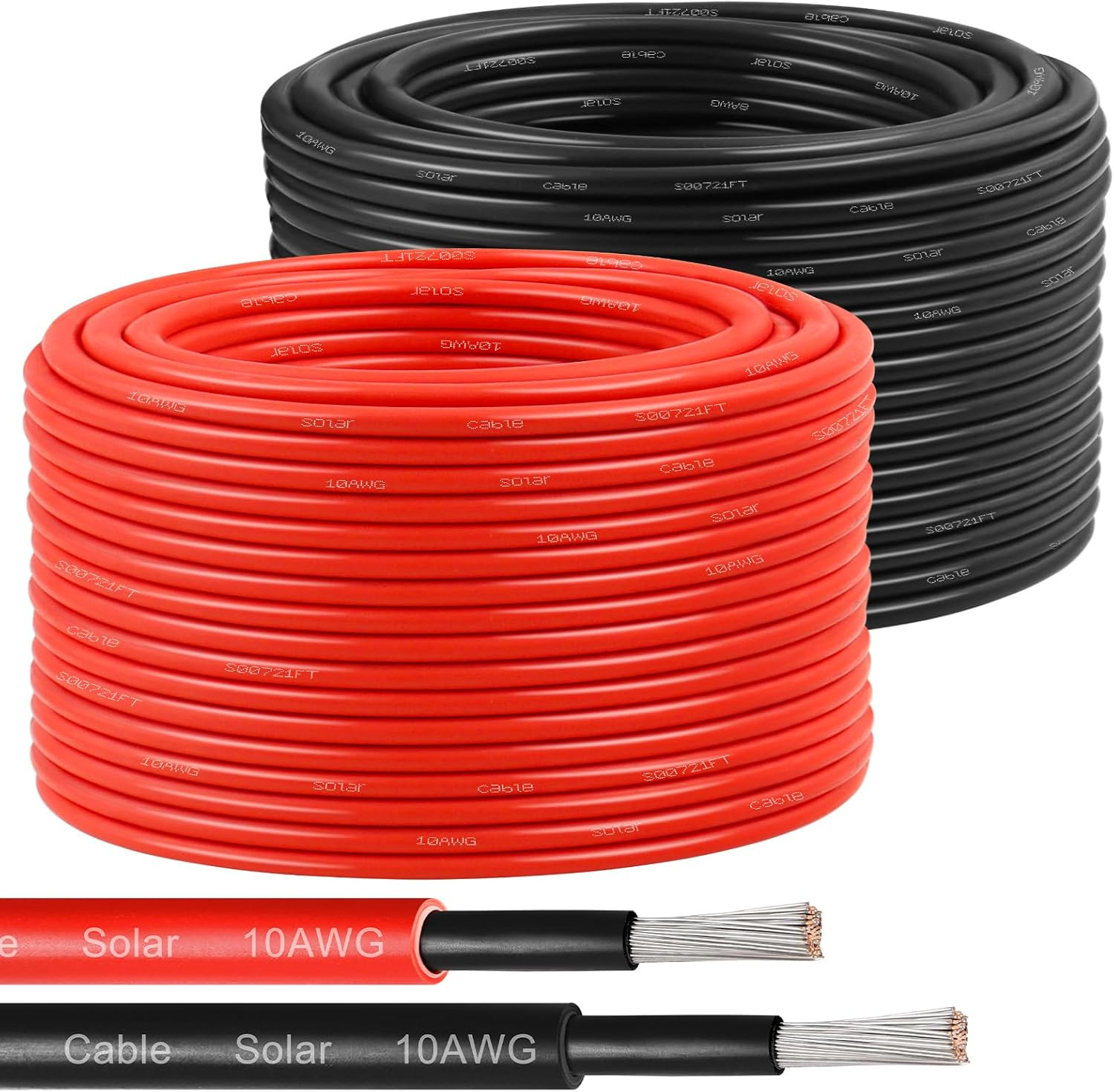 Solar Panel Wire 10 Awg(6Mm²) - Solar Extension Cable 200Ft Black & 200Ft Red 10