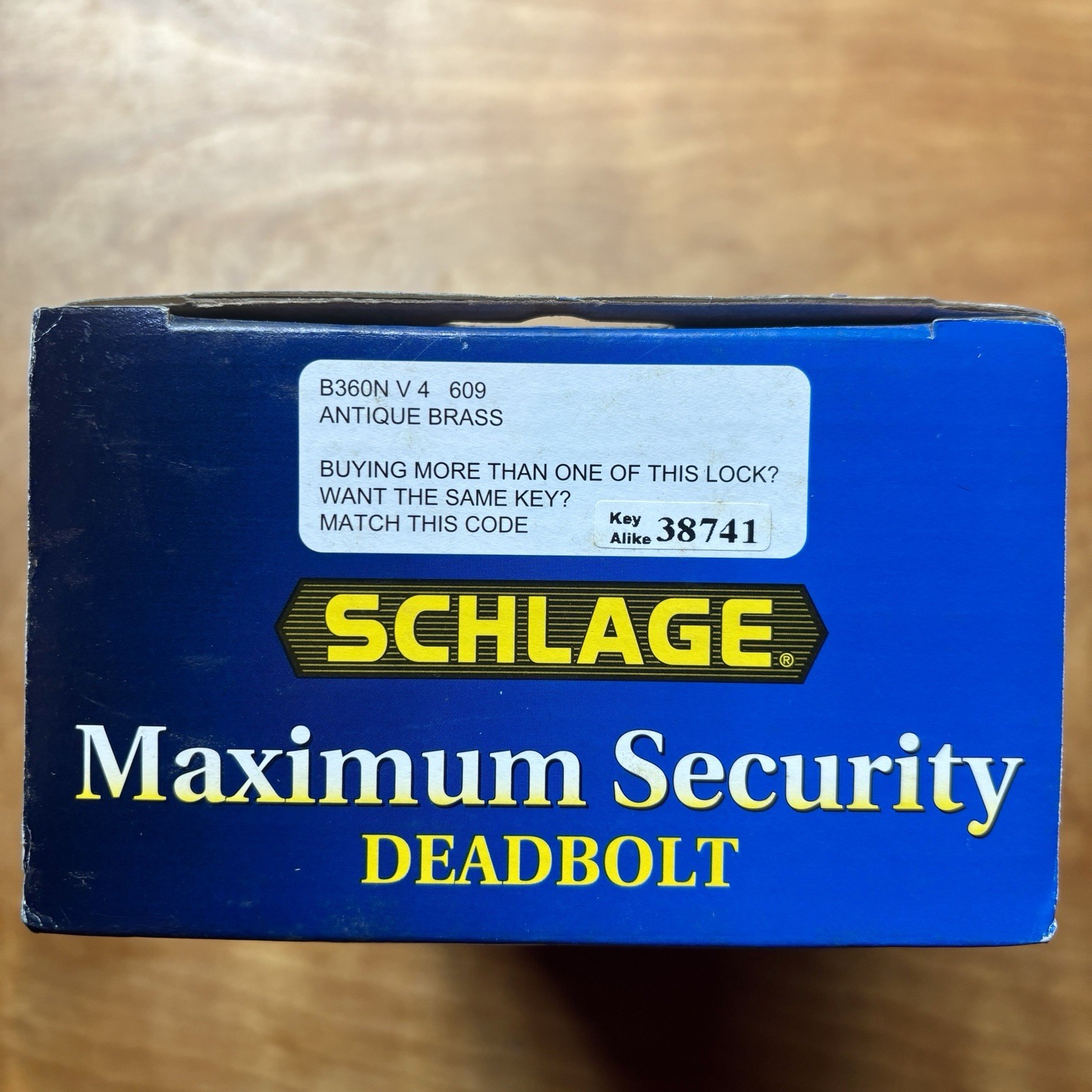 Schlage Deadbolt Maximum Security Lock Set Antique Brass Grade 2 Security New!!