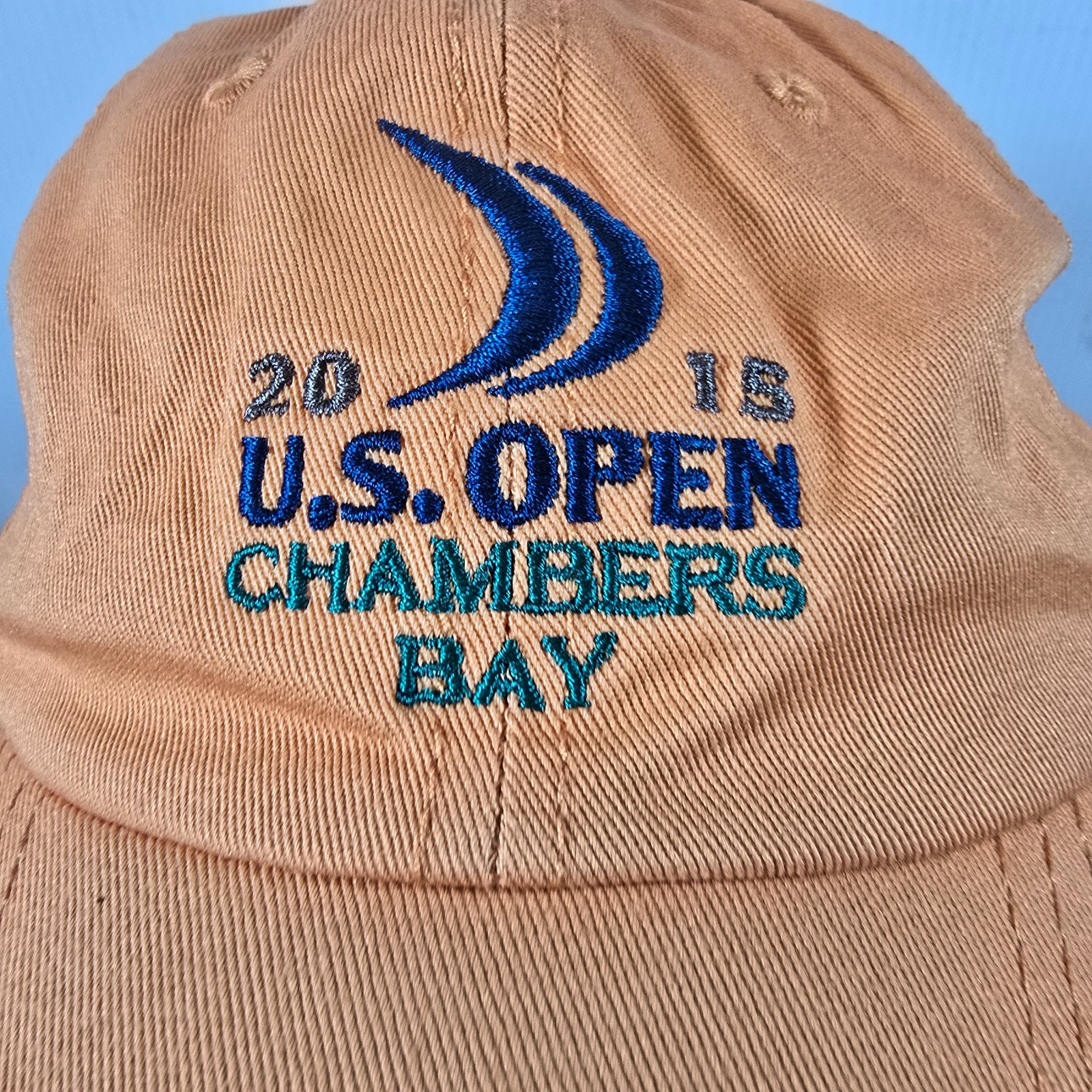 US Open 2015 Hat Cap Orange Adjustable OSFA Strap Golf Chambers Bay USGA Member