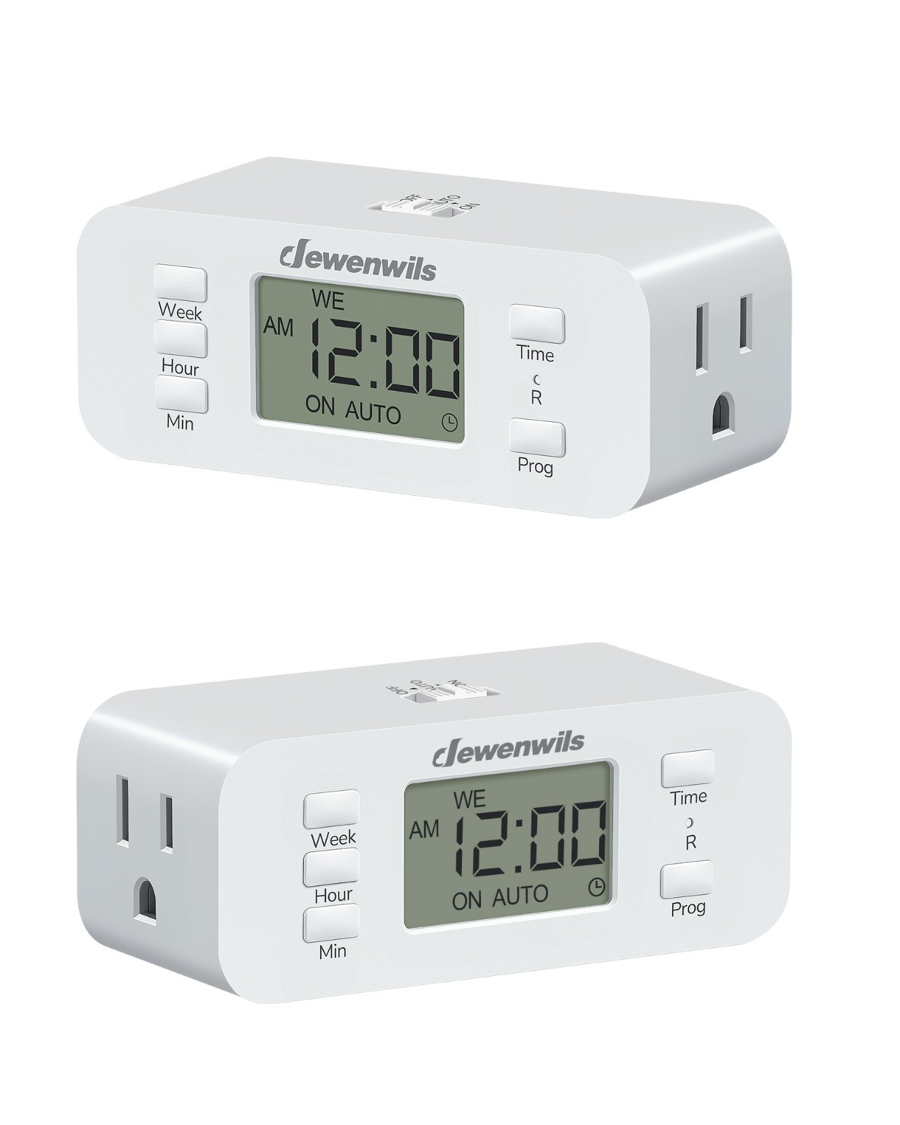 7 Day Heavy Duty Timers for Electrical Outlets, 2 Pack Dual Outlet Digital Timer