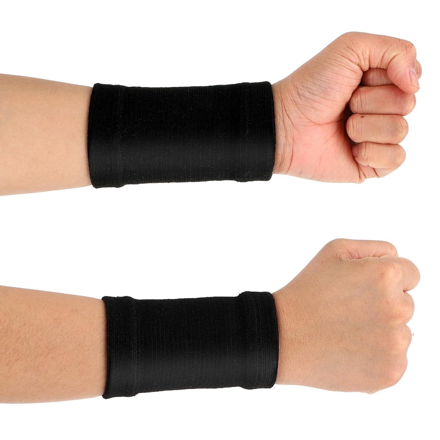 Wrist Compression Sleeve Spandex Support Wraps for Pain Relief Men Women Black 2