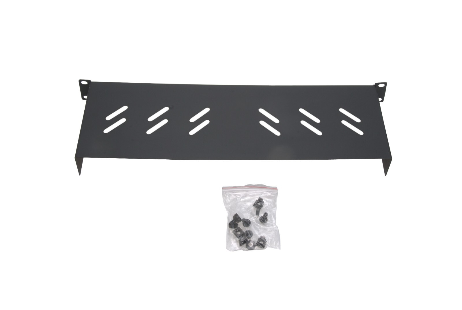 Universal Black 1U 19" Vented Rack Tray Shelf Mount No Lip Servers & Equipment