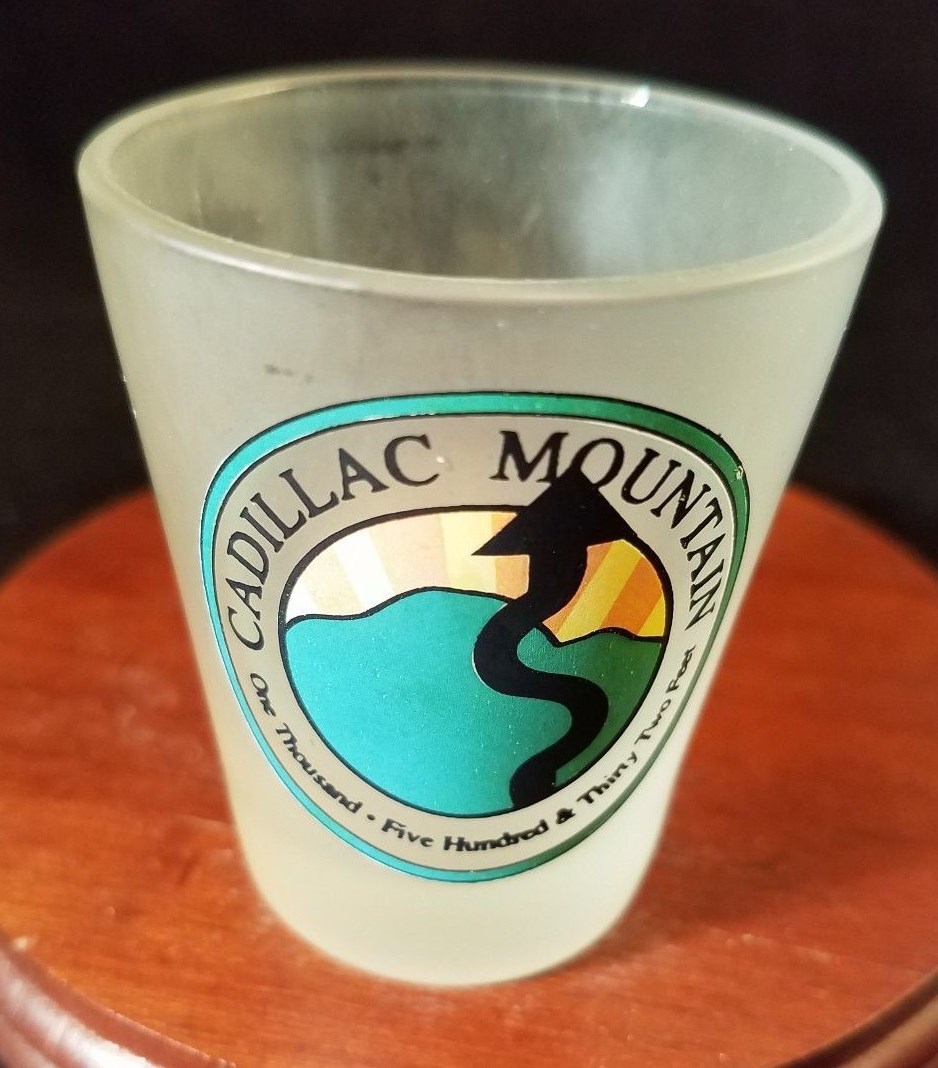 Collectible Barware Frosted Shot Glass Cadillac Mountain
