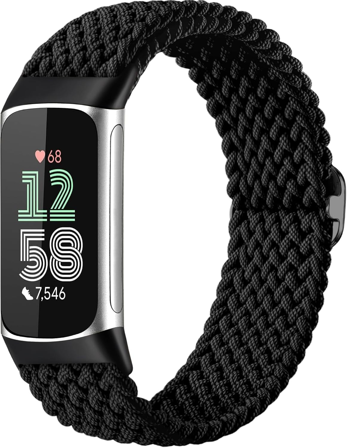 Elastic Bands Compatible with Fitbit Charge 6/Charge 5 Band Women Men, Stretchy