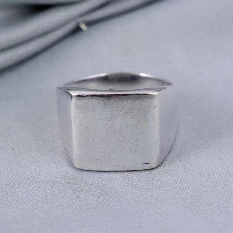 925 Sterling Silver Signet Ring mans Wedding Ring Simple And plain Signet Ring