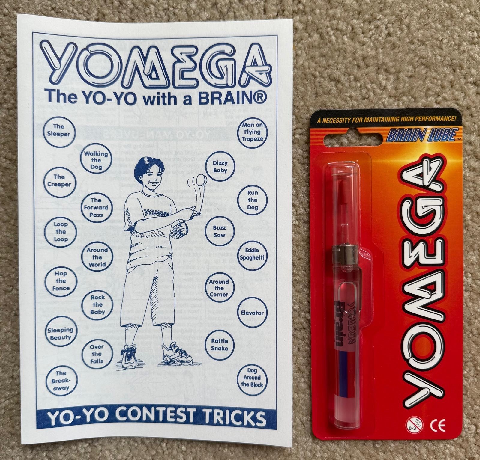 NEW 1998 YOMEGA BRAIN LUBE OIL PEN + NEW 1998 YOMEGA CONTEST TRICKS PAMPHLET !