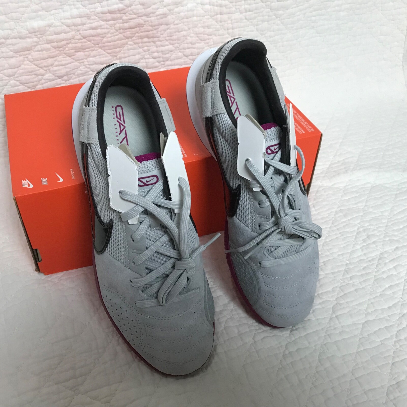Nike Streetgato Indoor Soccer Shoes Mens SZ 8.5 Gray Fog DC8466-021 NWOB