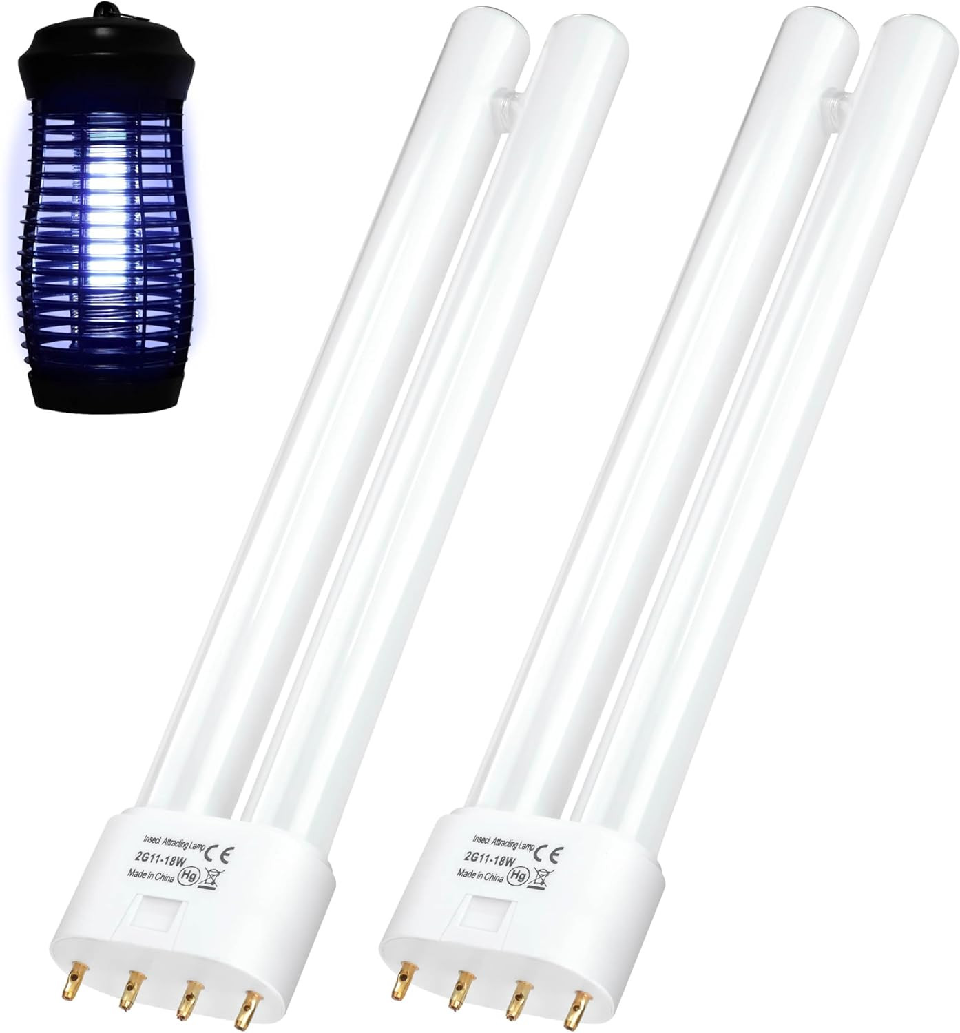 2G11 18W Replacement Bulb H-Shaped Tube with 4-Pin Base Blue Light - Compatible