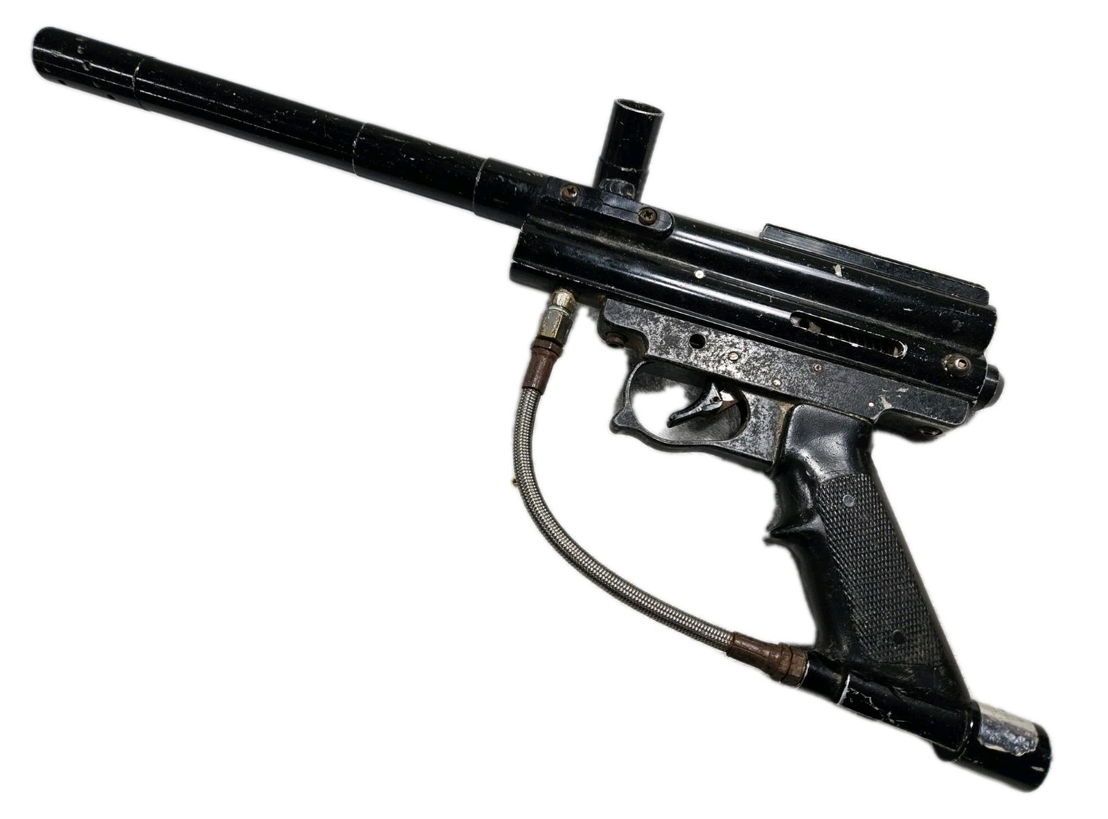 NEEDS LOVE PARTS or REPAIR Classic Wide Body Spyder Paintball Gun With Barrel
