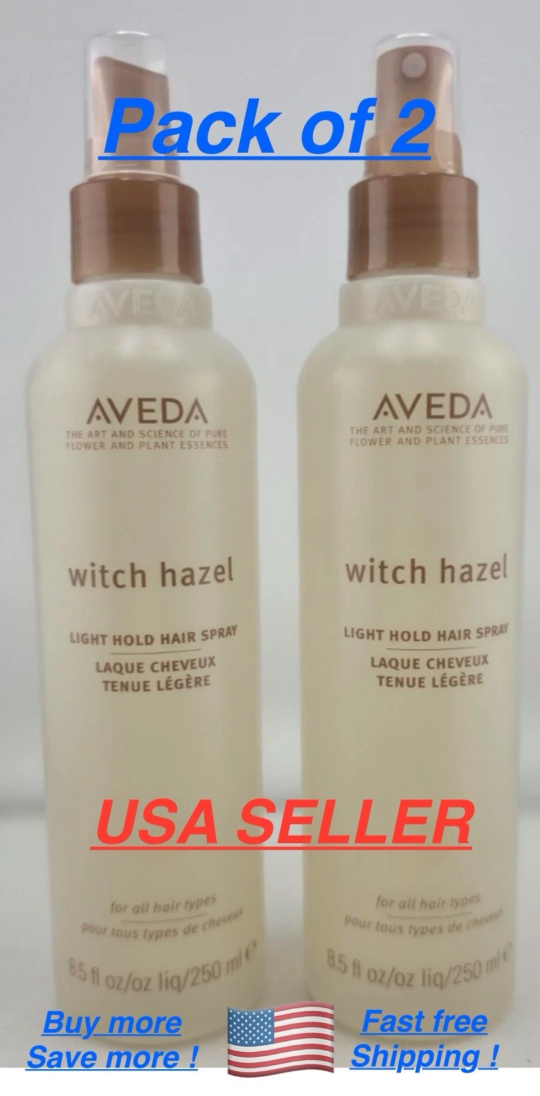 Aveda Witch Hazel Light Hold Hair Spray 8.5 oz Hairspray new (PACK OF 2)