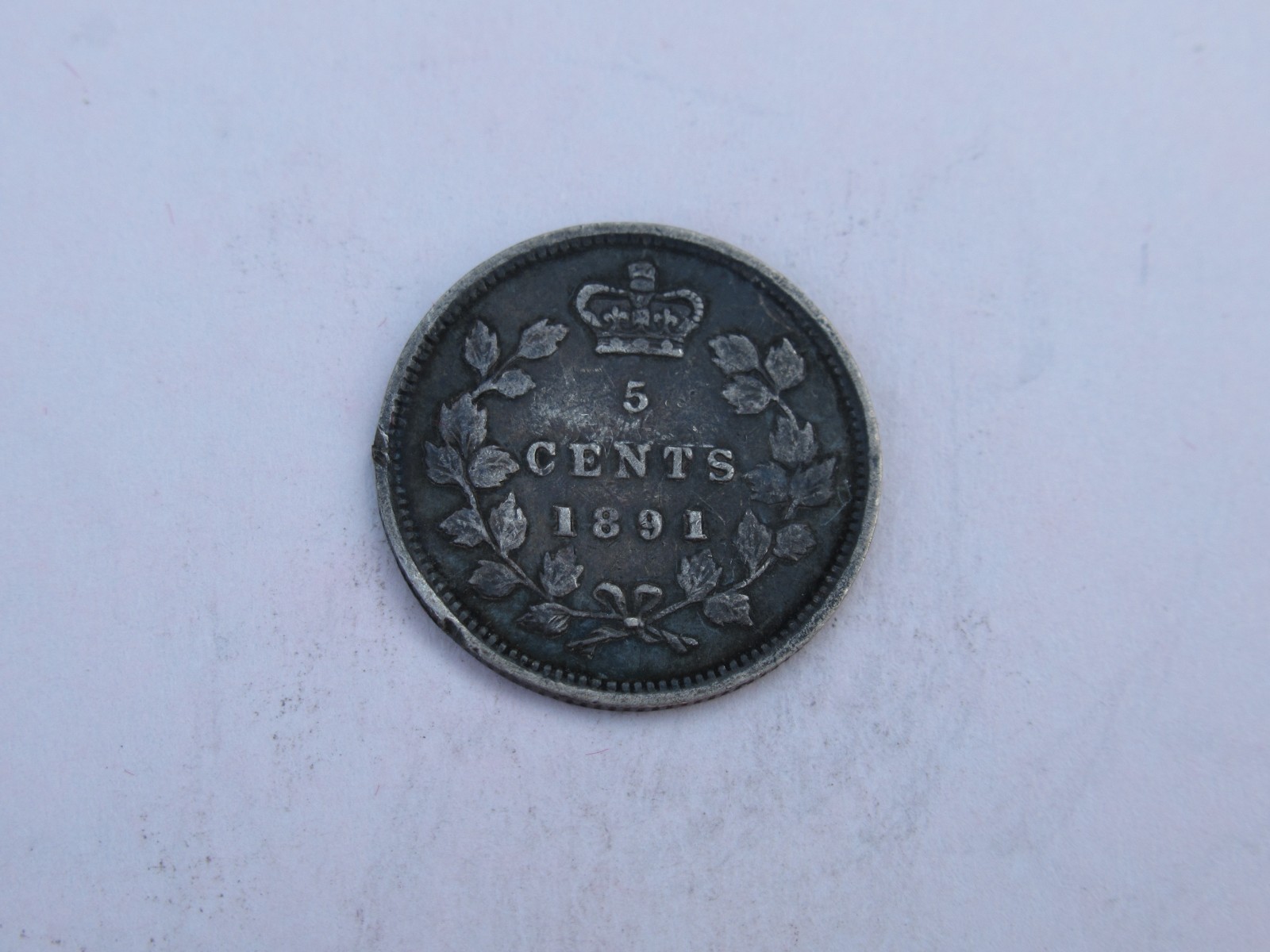 CANADA 5 CENT SILVER COIN DATED 1891