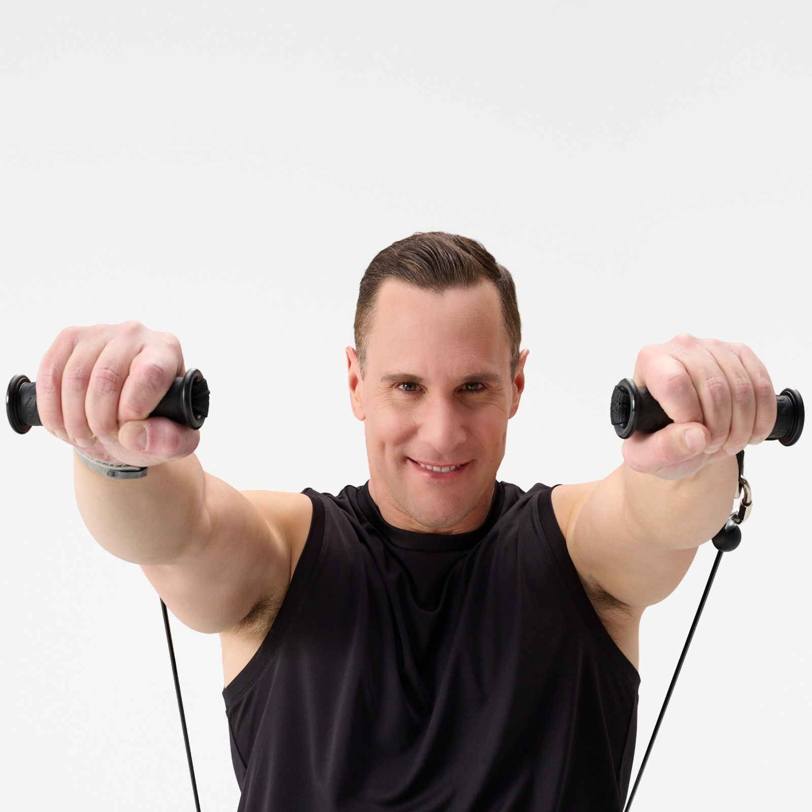 Total Gym Nylon Strap Handles, Strength Training Workout Accessory Set, Black