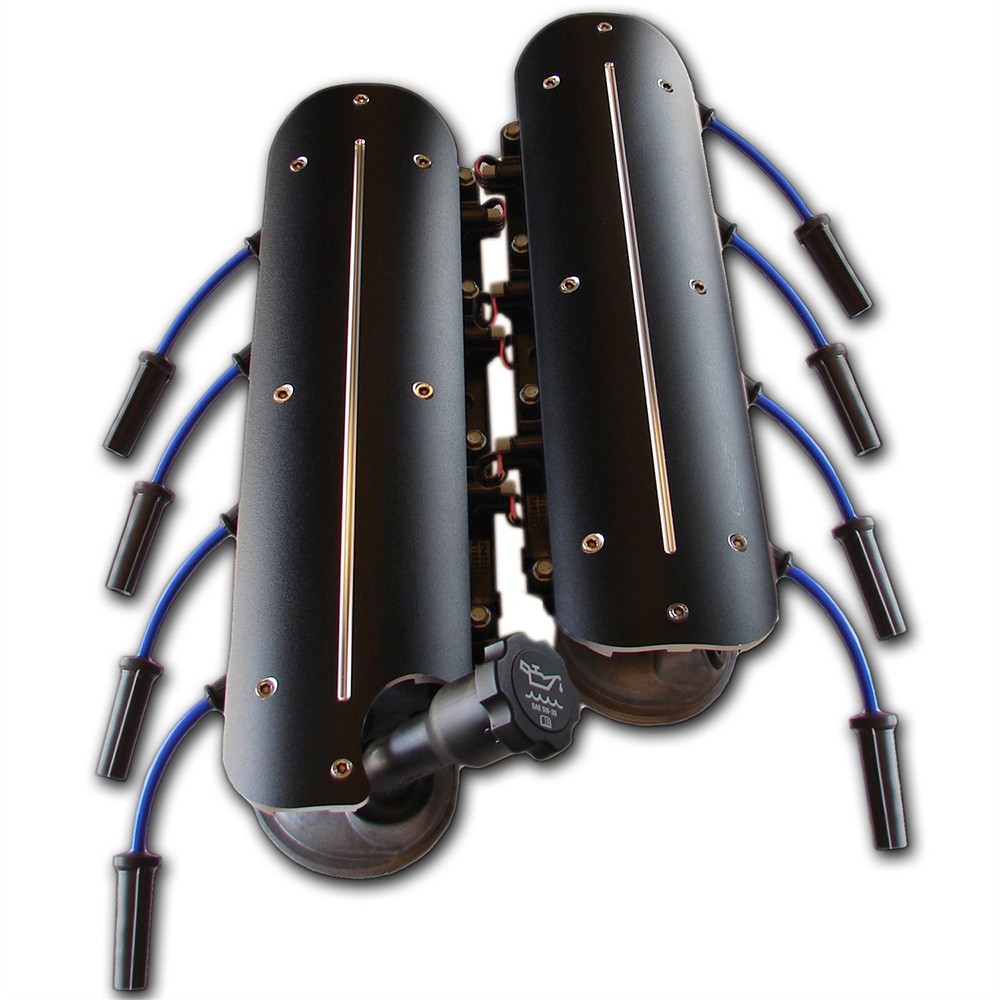 Clayton Engine Coil Cover - Aluminum - Black Powder Coat - GM LS-Series - Pair