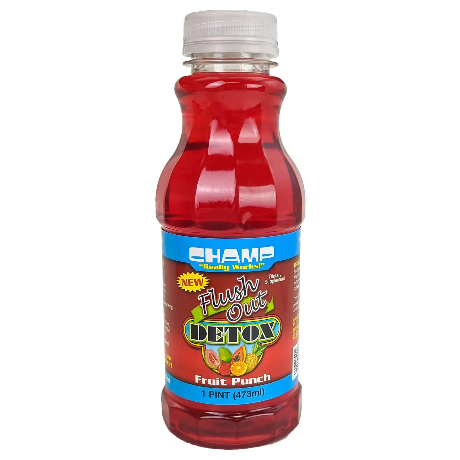 CHAMP FLUSH-OUT DETOX DRINK - Fruit Punch - 1 Pint (473ml)
