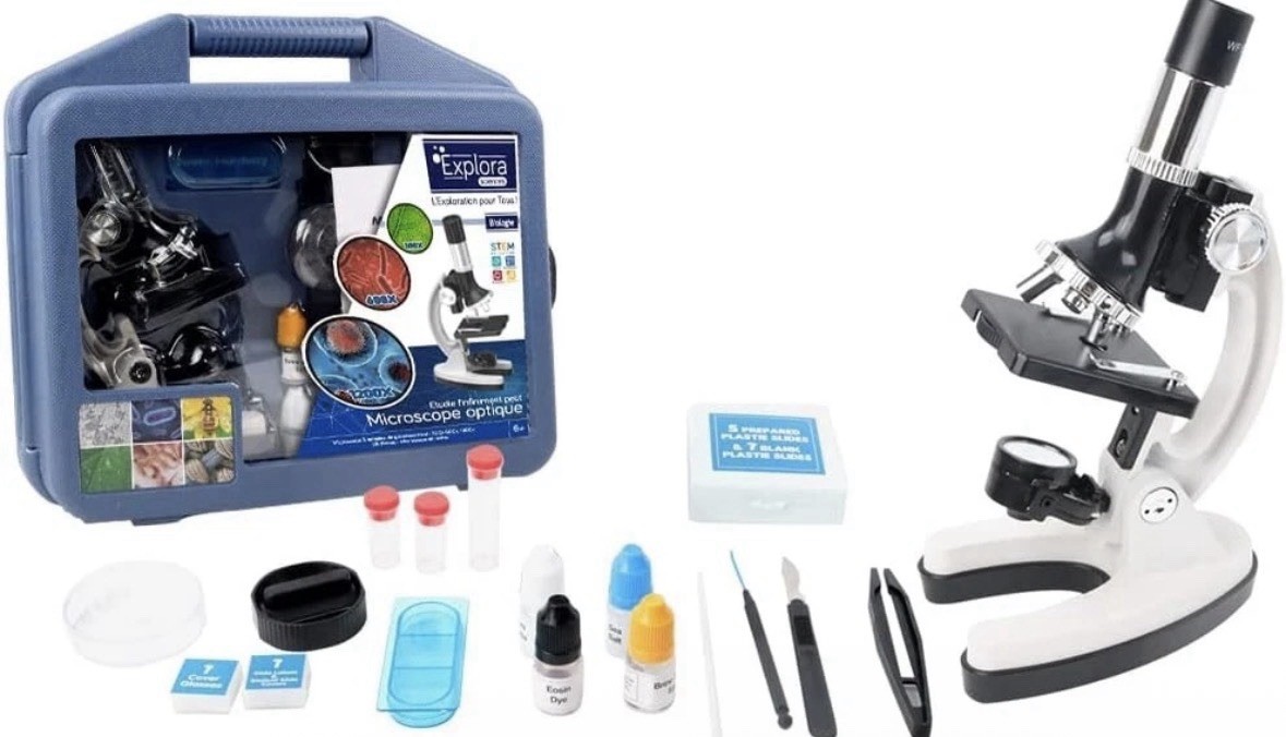 AmScope Kids 52-Piece Microscope 1200X STEM Kit with Case