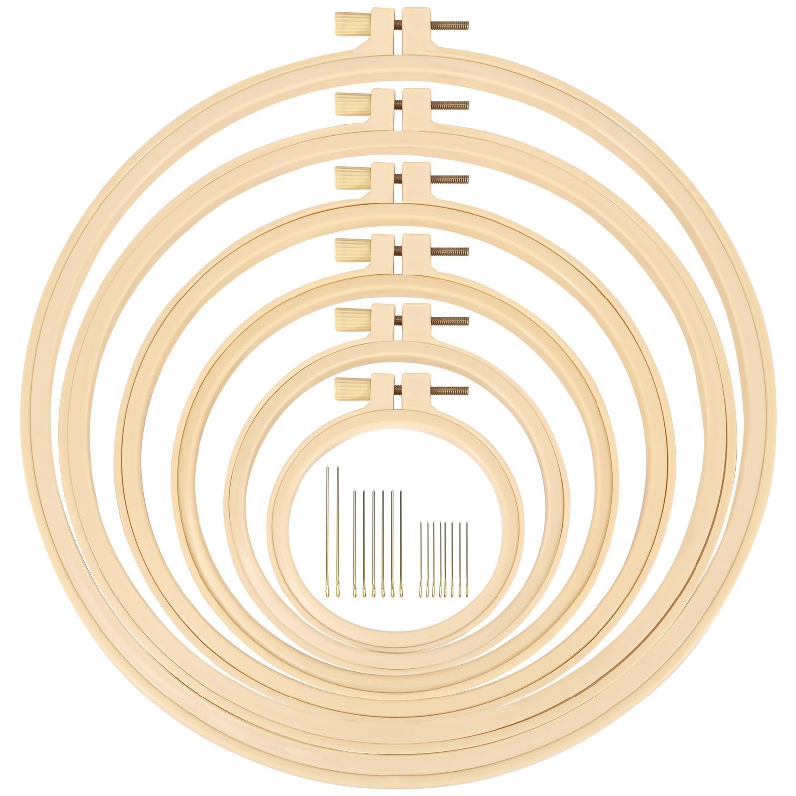 Caydo 6 Pieces Embroidery Hoops 3 Inch to 10 Cross Stitch Hoop Wood