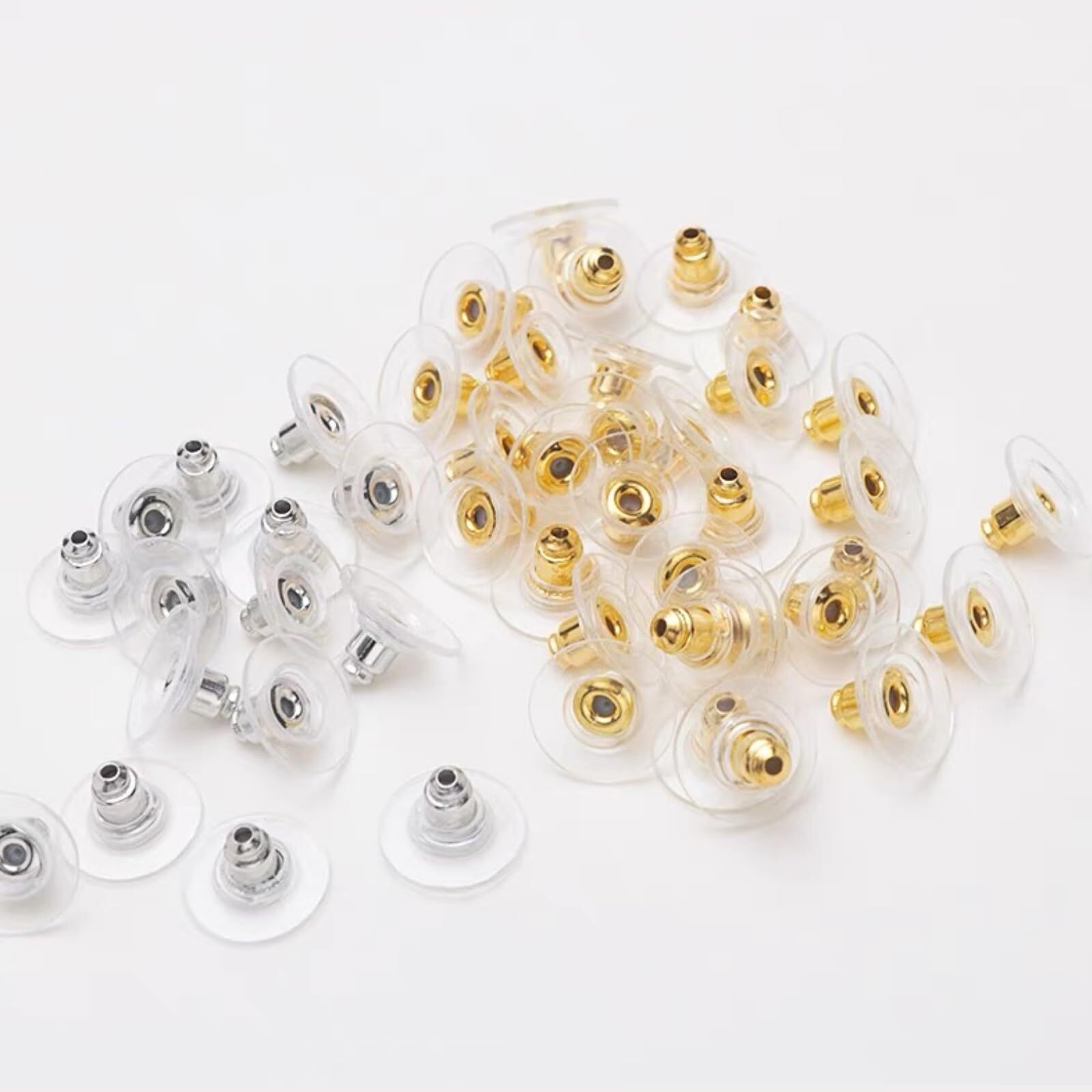 120Pcs Earring Backs Clutch Ear Locking w/ Pad for Studs Fishhook Heavy Earrings