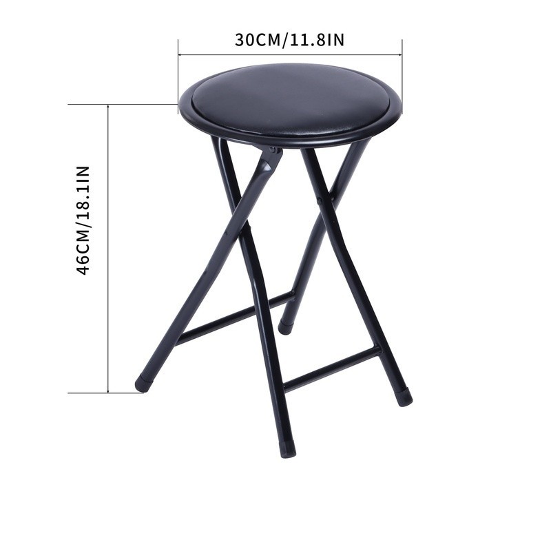 Folding Stool Portable Backless Chair Space Saving Lightweight Home Office New