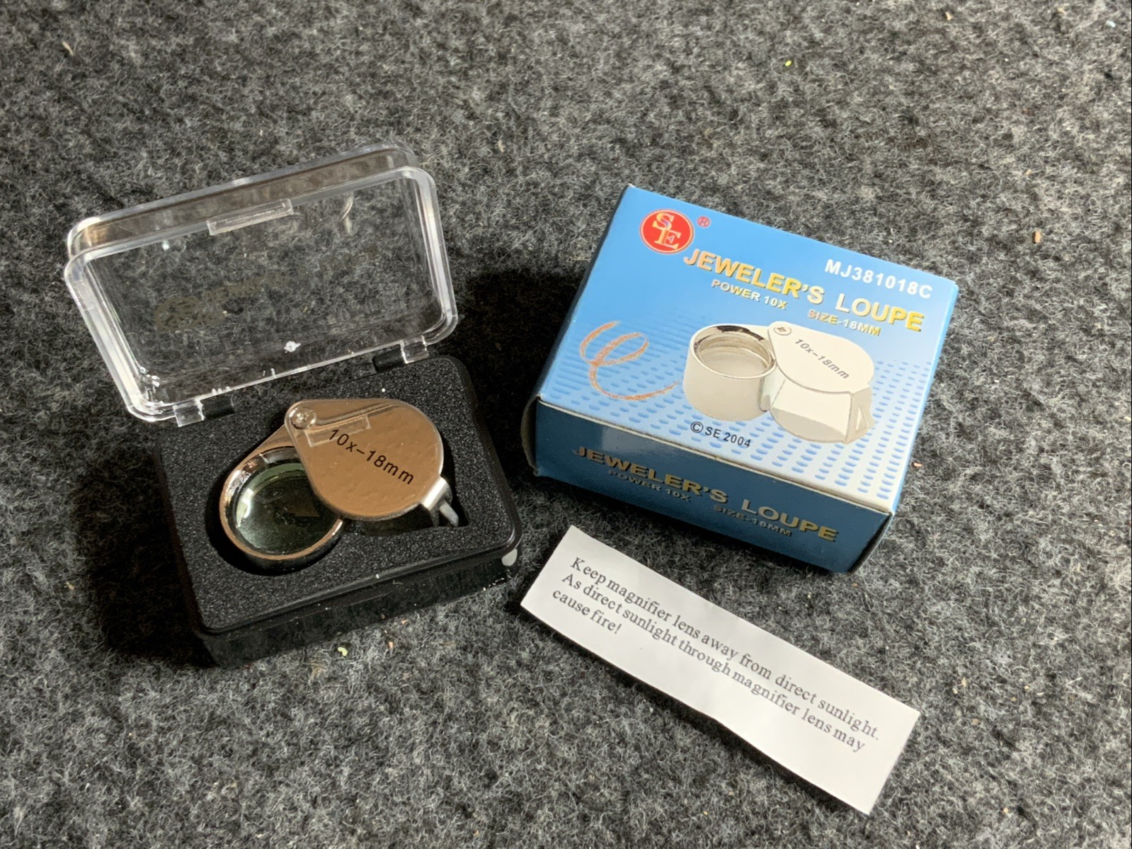 Quality 10X Jeweler’s Coin Collector’s Chrome Loupe With Case