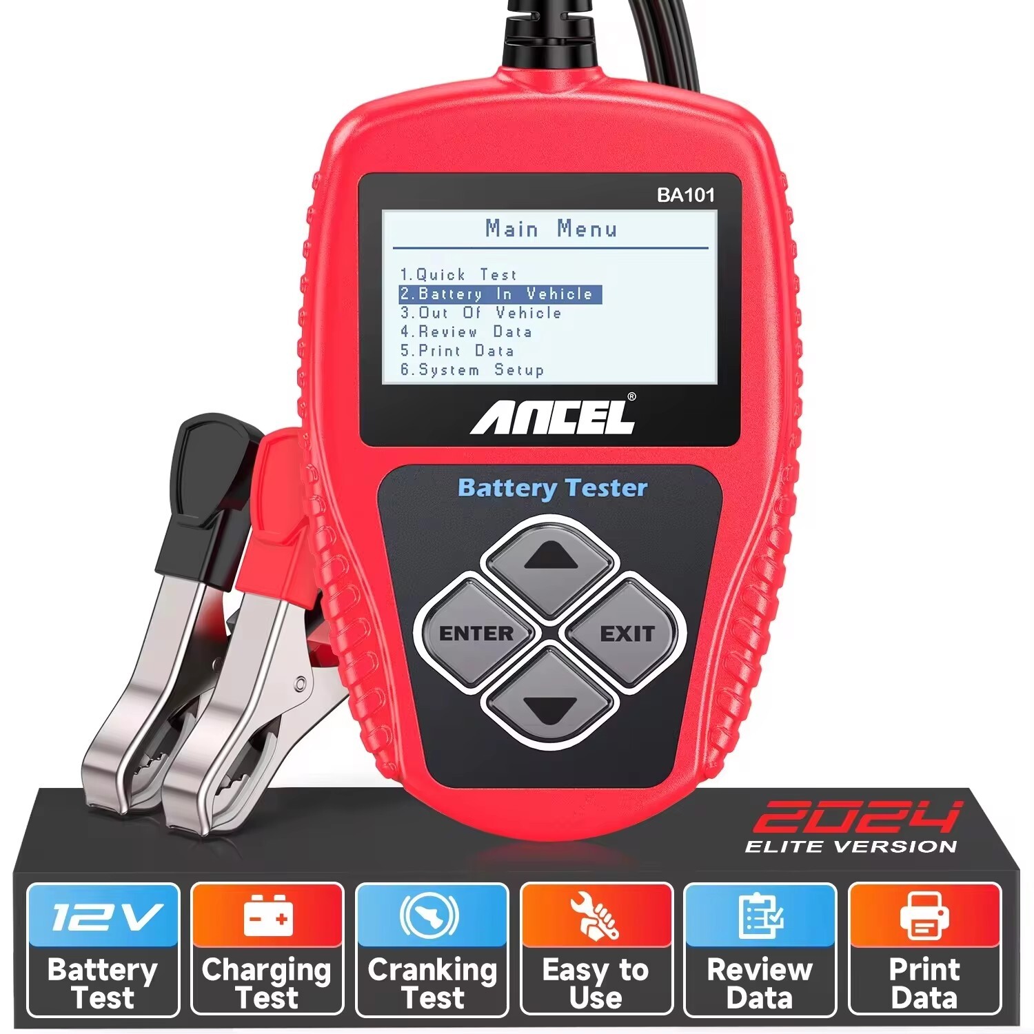 Ancel BA101 12V Auto Car Battery Load Tester Cranking Analyzer Tool 100-2000CCA
