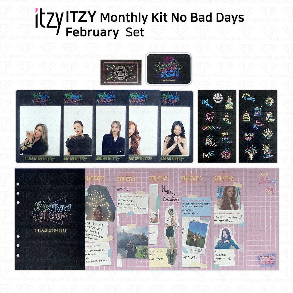 ITZY No Bad Days Monthly Kit  February Official Goods Topper Card Badge Sticker