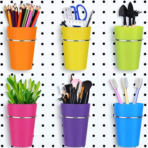 Set of 6 Pegboard Bins w/ Rings Pegboard Attachments for Arts and Craft Supplies