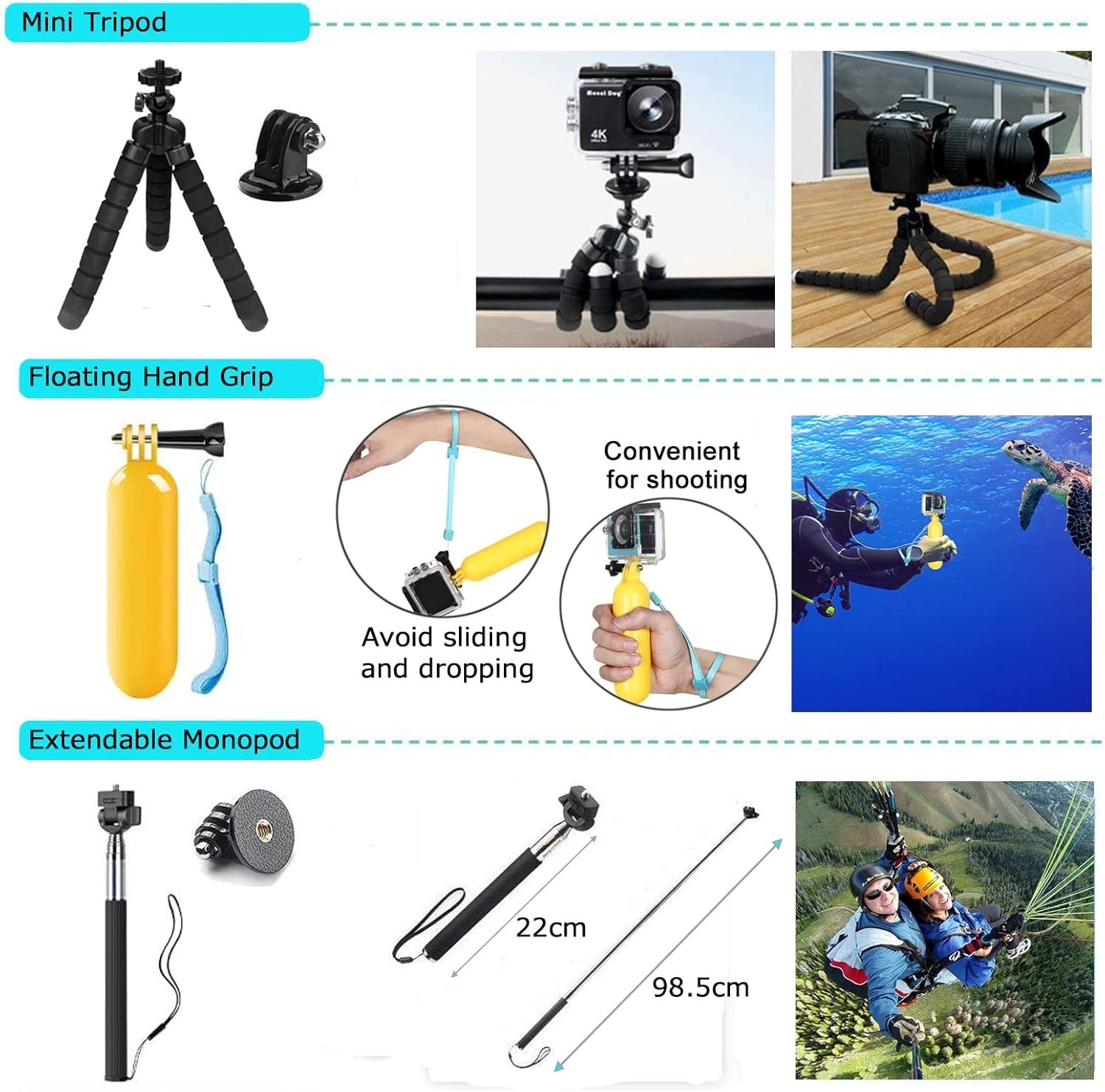 Versatile 50-in-1 Action Camera Accessory Kit for Vloggers & Outdoor Enthusiasts