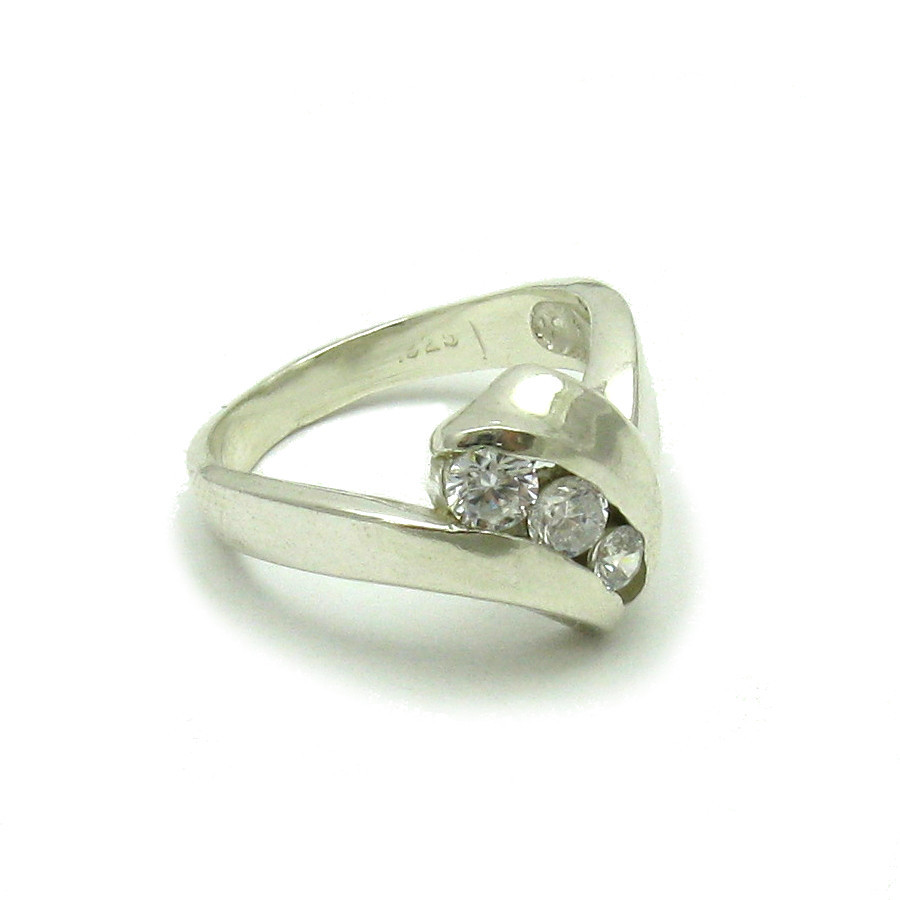 Sterling Silver Ring Hallmarked Genuine Solid 925 With Cubic Zirconia Empress