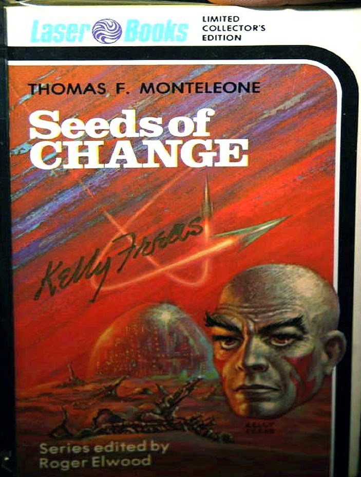 KELLY FREAS SIGNED HARLEQUIN LASER PAPERBACK BOOK # 0 SEEDS OF CHANGE FINE