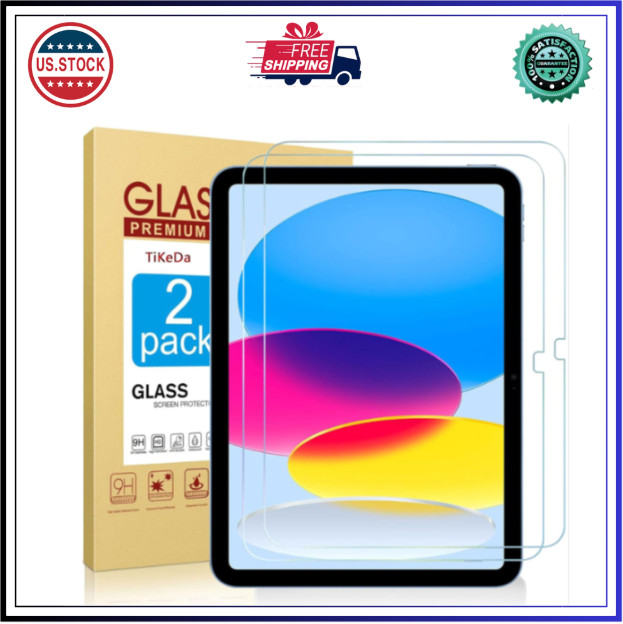 2 Pack Screen Protector for iPad A16 2025 11th/10th Gen, HD Clear Tempered Glass
