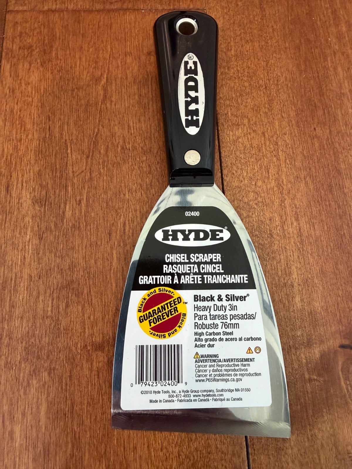 Hyde 02400 Chisel Scraper Heavy Duty Stiff 3" Carbon Steel
