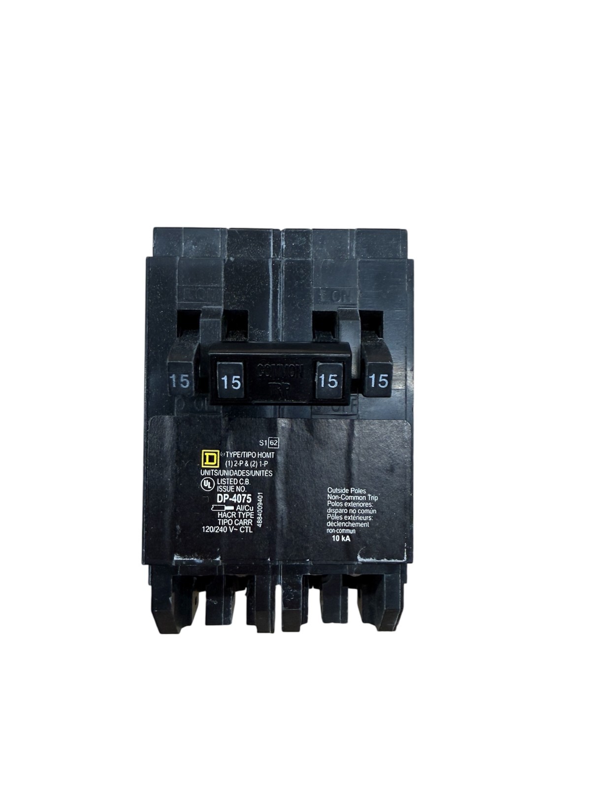 Square D HOMT1515215 - 15 Amp - Plug On - Quad Circuit Breaker