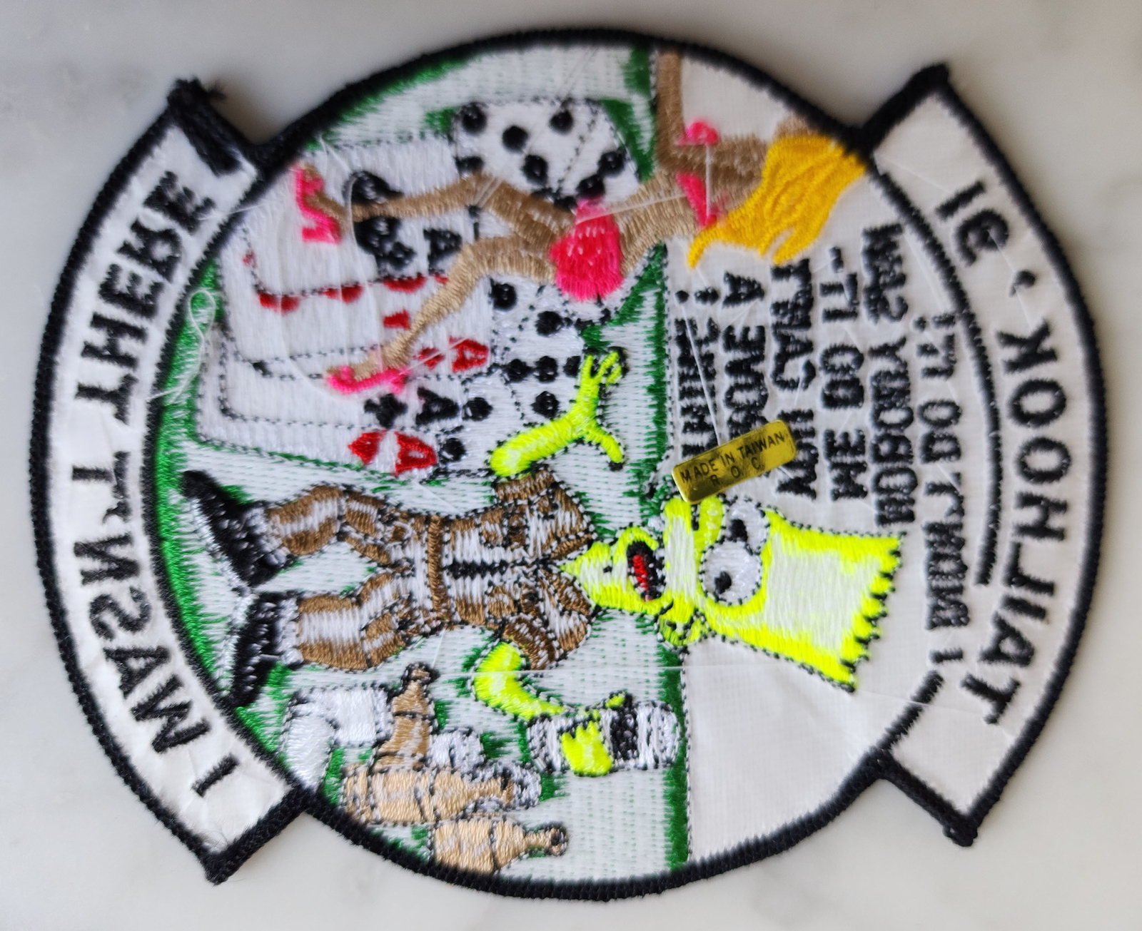 Vintage US Navy Tailhook '91 I Wasn't There Bart Simpson Embroidered Patch