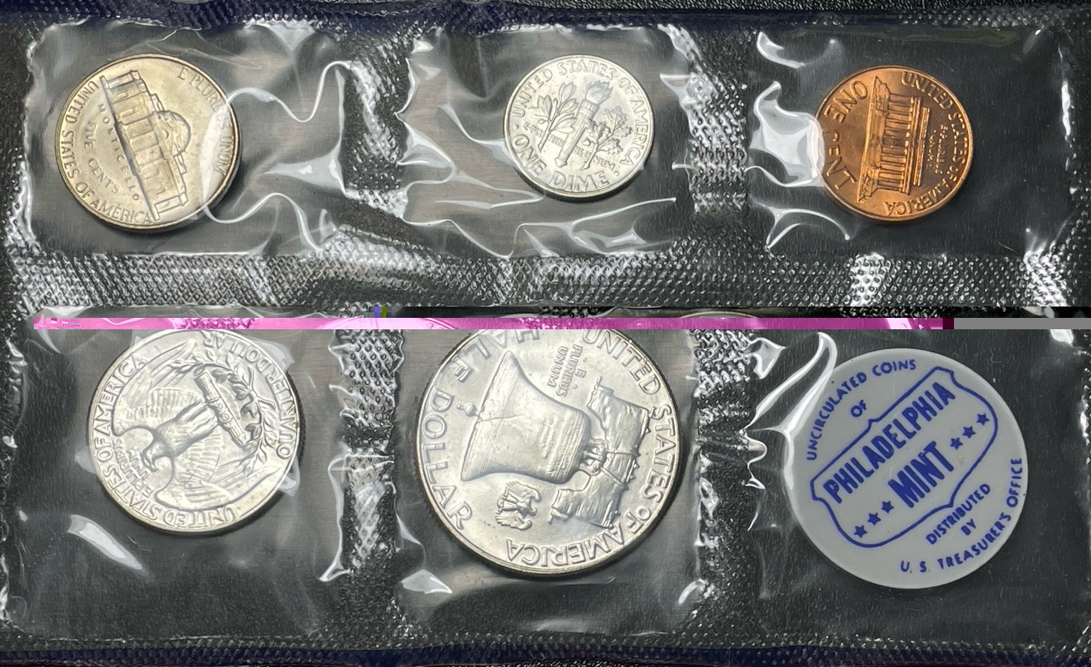 1961 P&D US Mint Uncirculated Silver Mint Set with Original Packaging/Cellophane