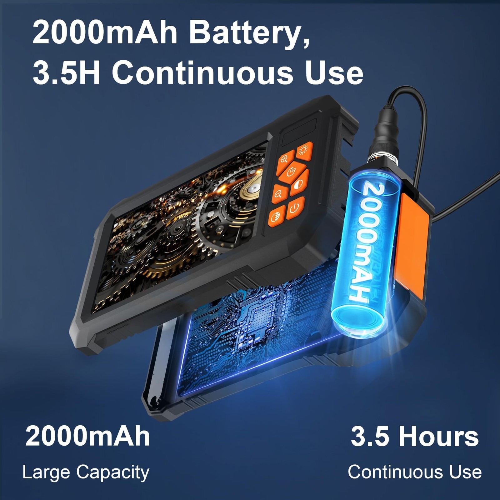 Endoscope Camera with Light, 1920P HD Borescope Inspection Camera with 4.3" I...