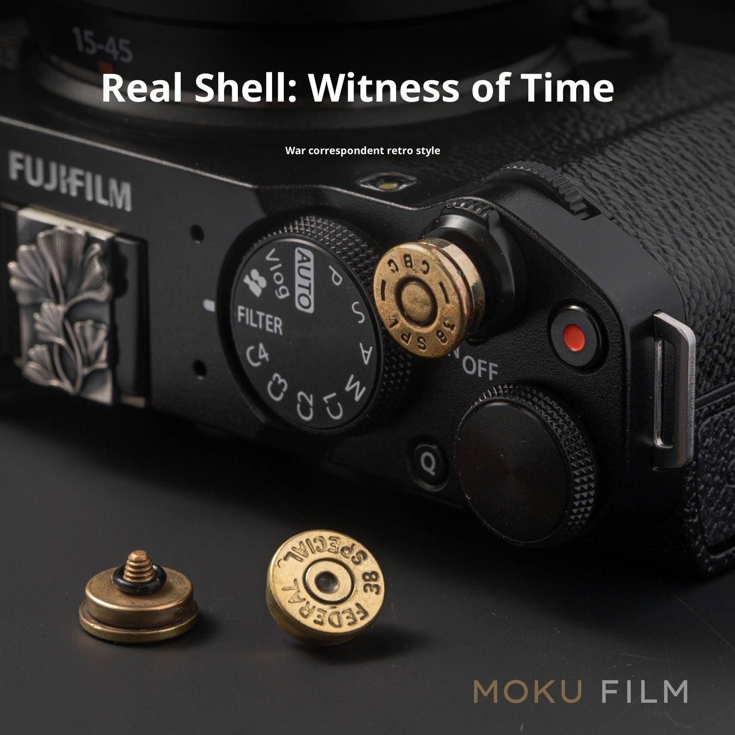 Brass Bullet Shell Shutter Button Compatible with Fuji Nikon Canon Leica Sony