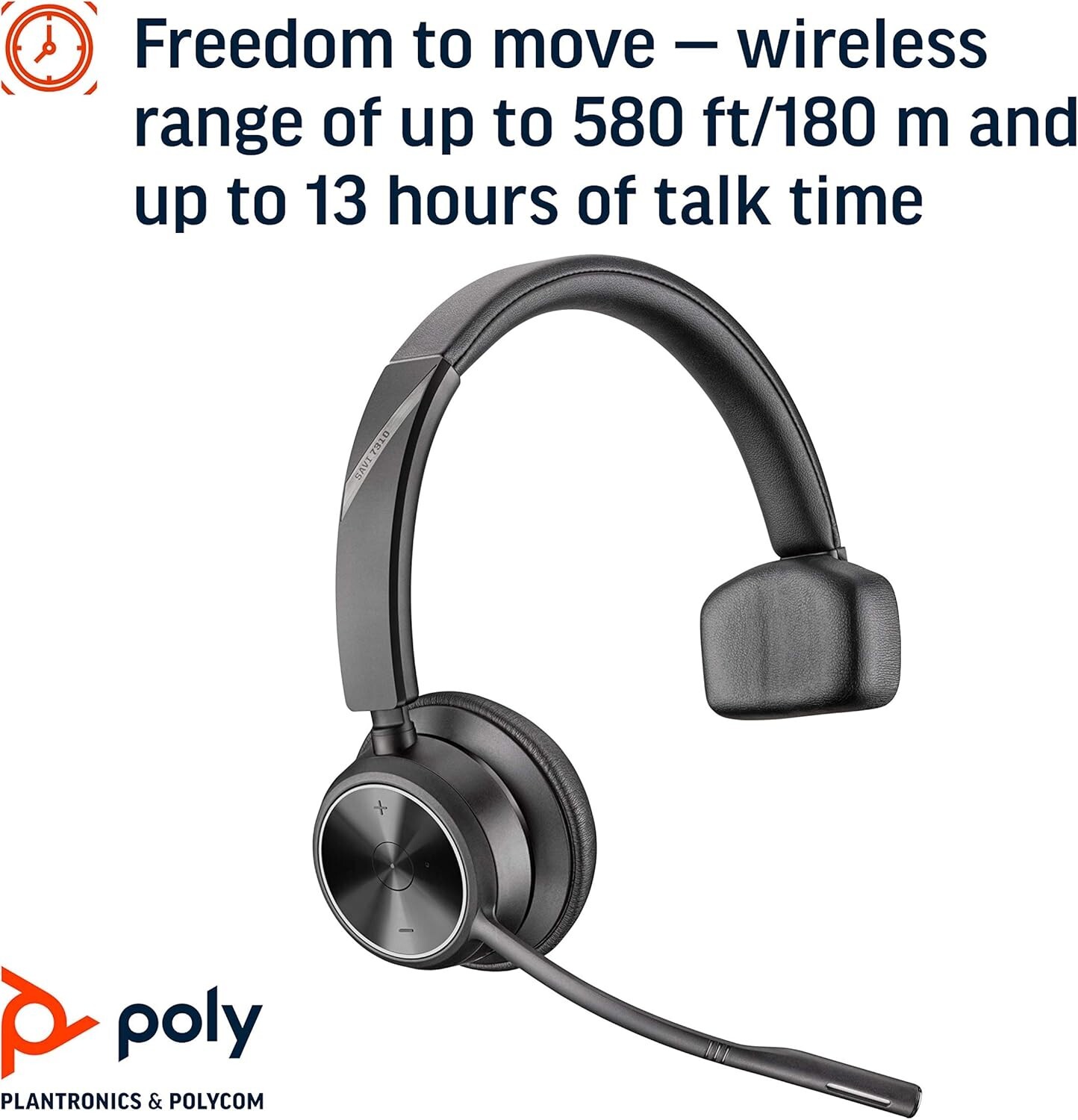 Plantronics Poly Savi 7310-M Secure Wireless DECT Headset Office/7S439AA#ABA