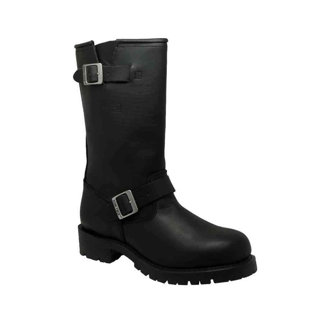 AdTec Men's Engineer Boot Black Leather Motorcycle/Work/Safety Boots 1440