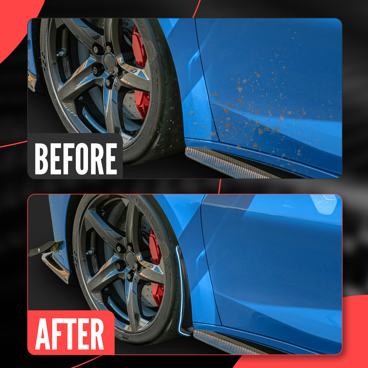 1 Set Gloss Black Rock Guards Extended Splash Mud Guard Flap For Corvette C8 Z06