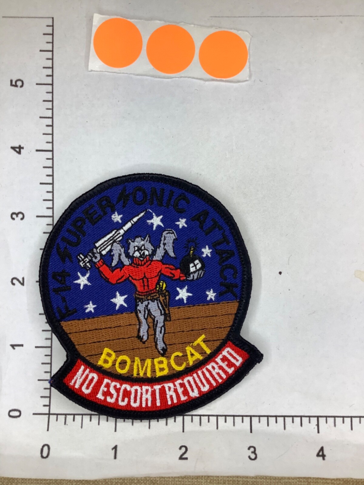 TOPGUN U.S NAVY F-14 BOMB CAT SUPER SONIC NO ESCORT NEEDED PATCH