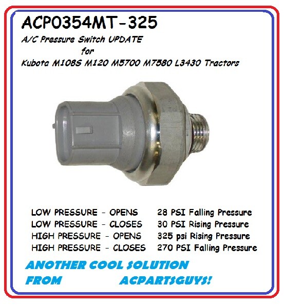 UPGRADE Pressure Switch for Kubota 33770-96290 Tractor, M108S M9540 RTV1100 M108