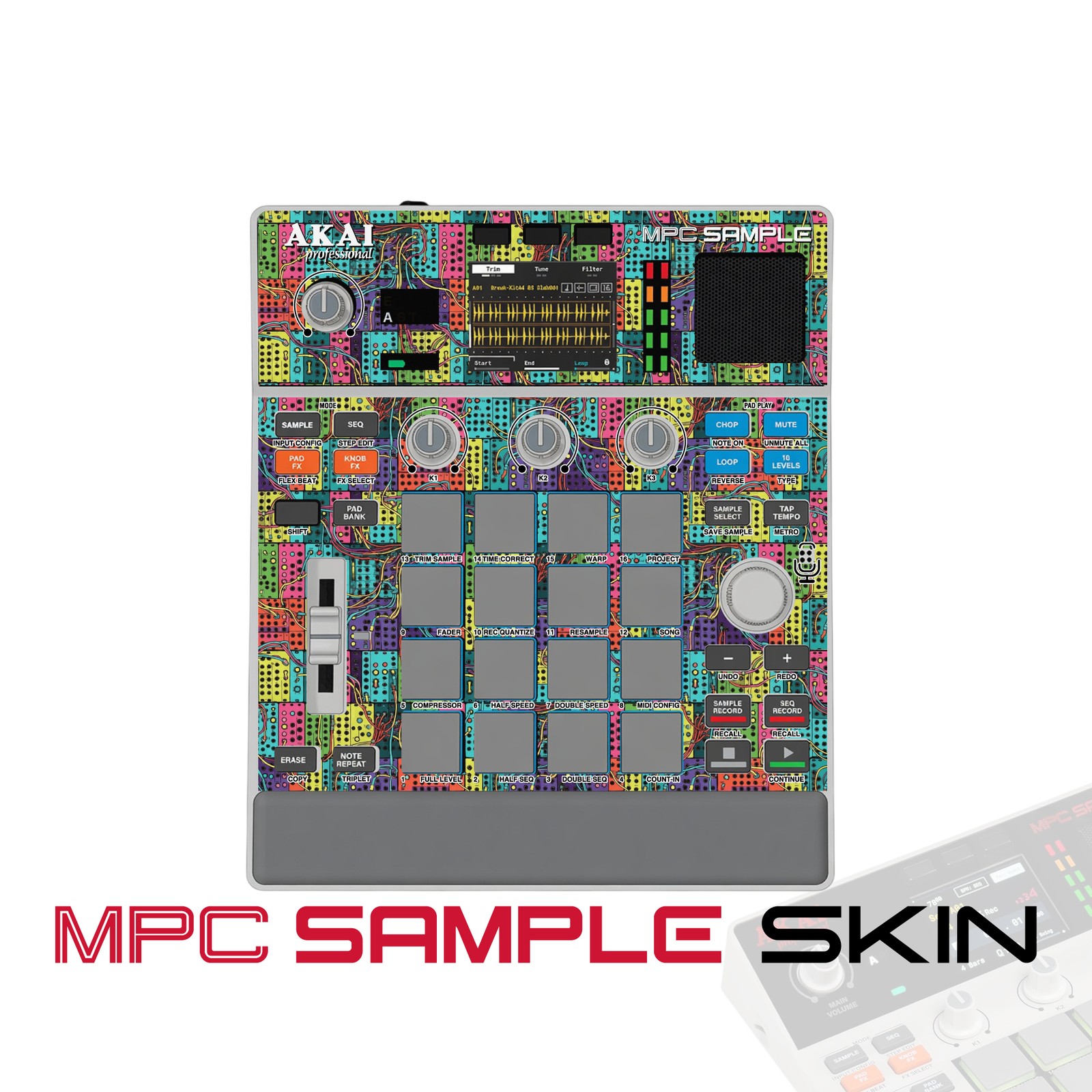 Akai MPC Sample Skin / neon tangle fiesta